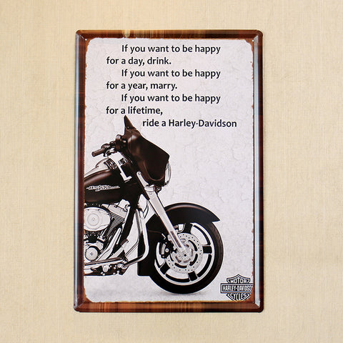 Harley Slogan Tinplate Painting