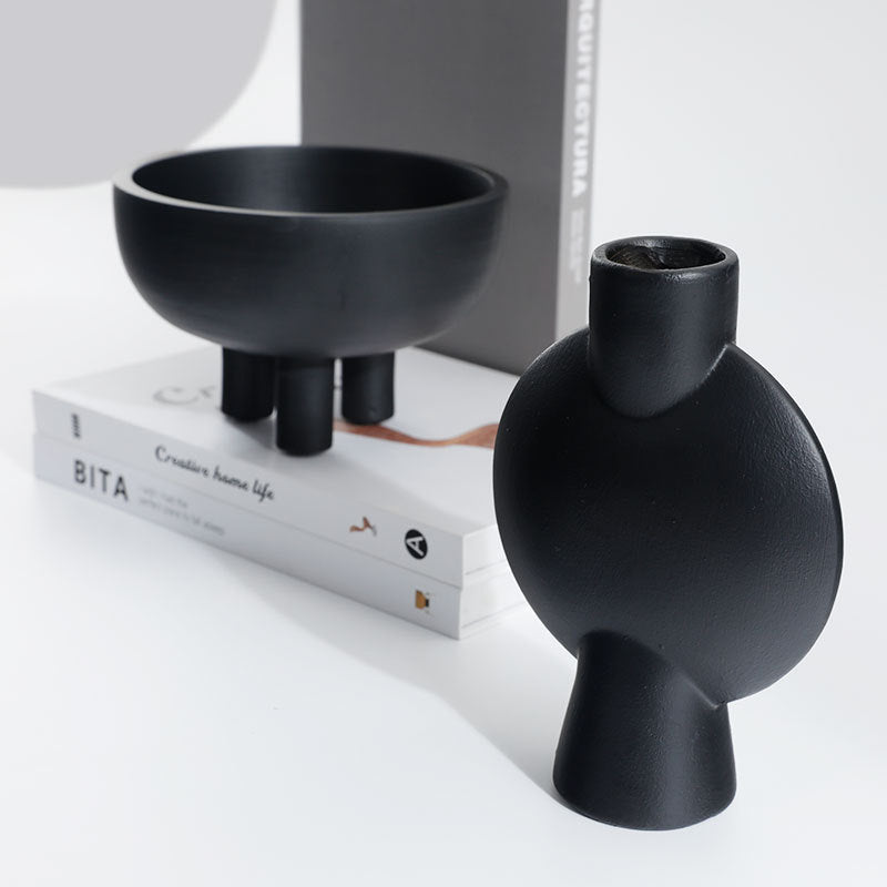 Noir Bowl and Vase Set