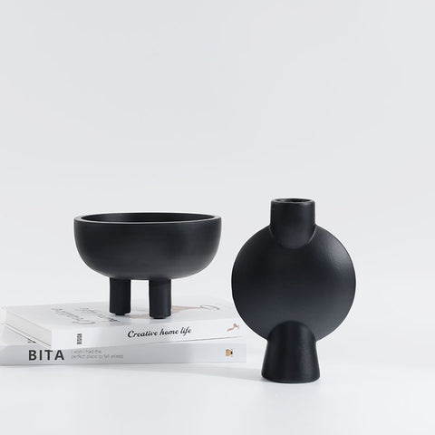 Noir Bowl and Vase Set