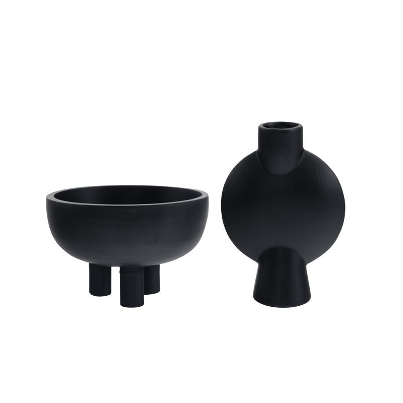 Noir Bowl and Vase Set