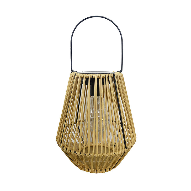 Lampe de jardin solaire en rotin