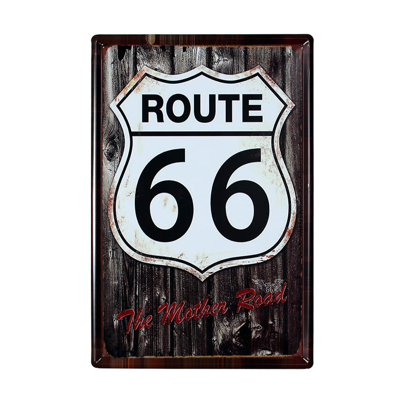 Peinture sur fer blanc Route 66