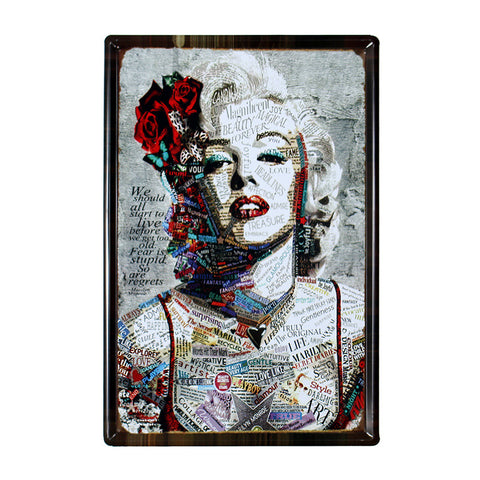 Peinture sur fer blanc Marilyn Monroe