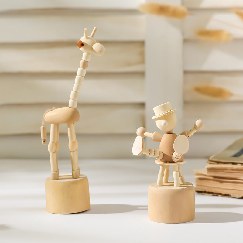 Cartoon Wooden Beige Small Crafts - HOMYEA