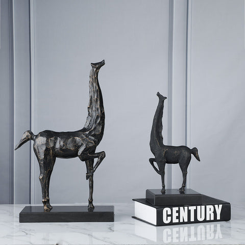 Black Giraffe Sculpture - HOMYEA