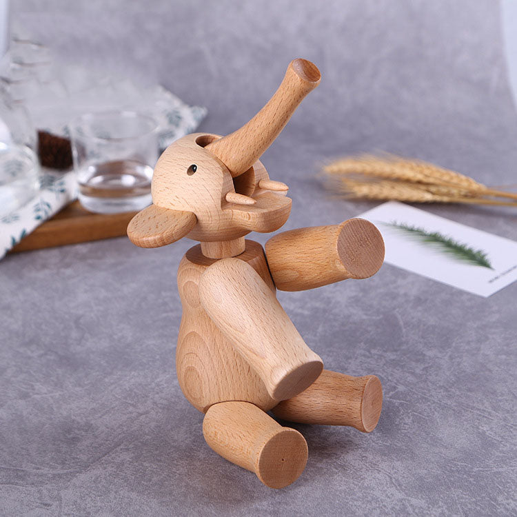 Creative Simple Wooden Elephant - HOMYEA