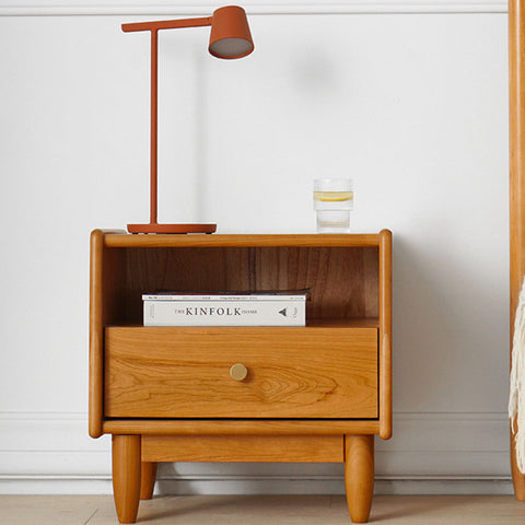 Modern Simple Wooden Nightstand - HOMYEA