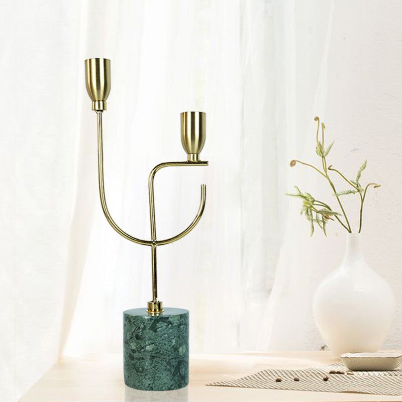 Modern Marble Metal Candlestick - HOMYEA