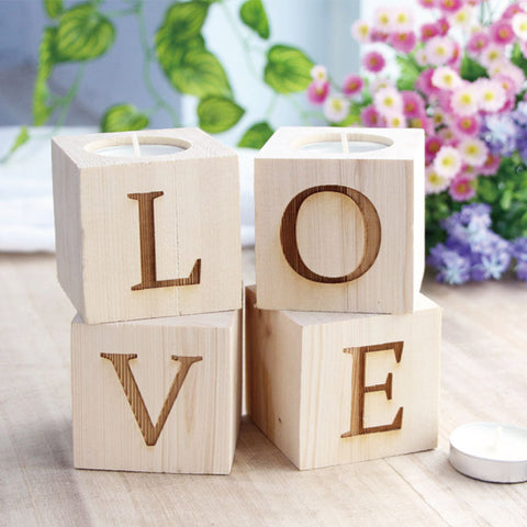 LOVE Candle Holders-Set of 4 - HOMYEA