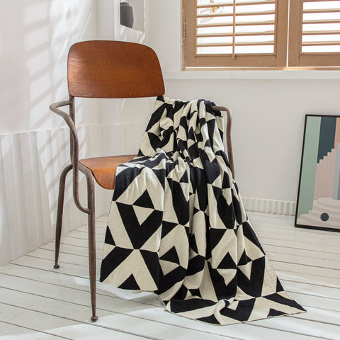 Geometric Cotton Blanket - HOMYEA