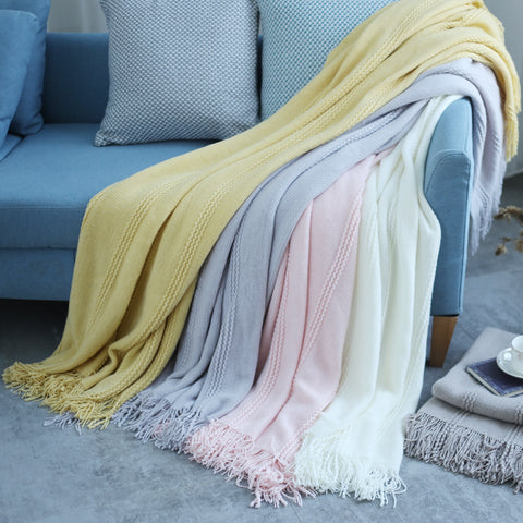 Fringe Lace Warm Blanket - HOMYEA