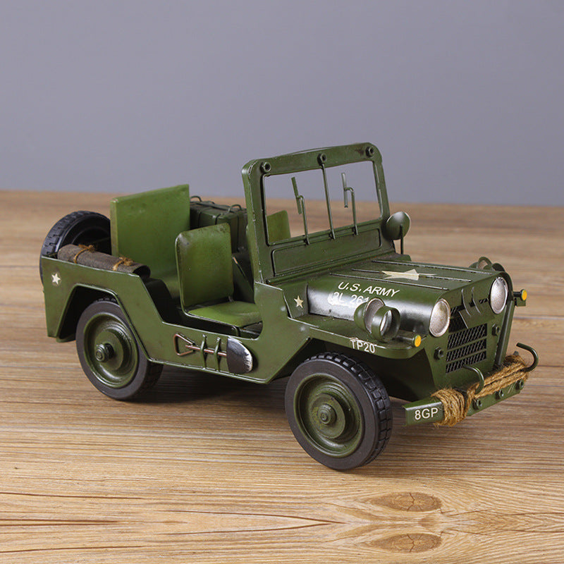 Metal Army Green Car Model - HOMYEA