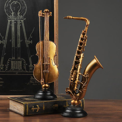 Retro Musical Instrument Sculpture - HOMYEA