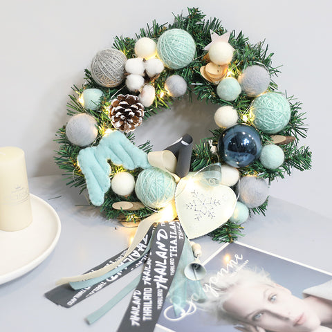 Christmas Natural Hairline Ball Wreath - HOMYEA