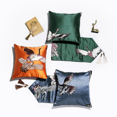 Crane Square Pillow Cover - HOMYEA