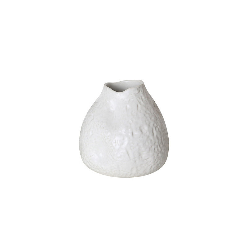 Simple Ceramic Advanced Grey Concave Vases - HOMYEA