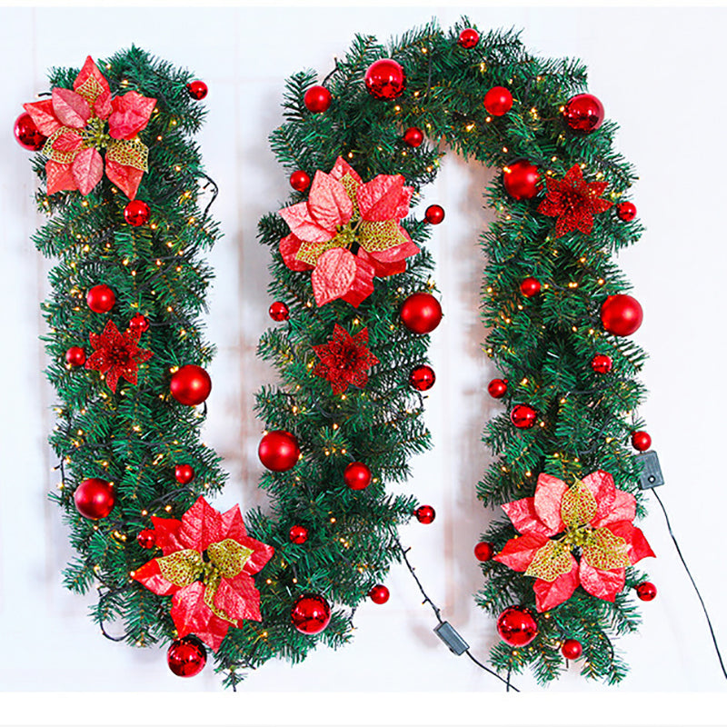 Color Christmas Rattan Shopping Mall Door Hanging - HOMYEA