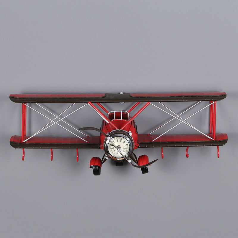 Retro Iron Aircraft Clock - HOMYEA