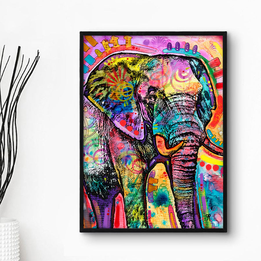 African Elephant Art Wall Painting - HOMYEA