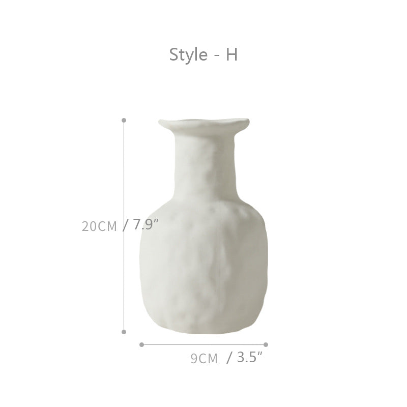 White Ceramic Table Art Vases - HOMYEA