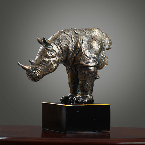 Rhinoceros Sculpture Decor Object - HOMYEA