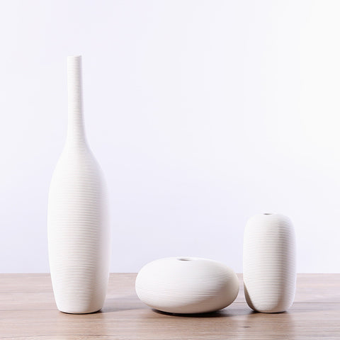 White Ceramic Vases for Home Decor - HOMYEA