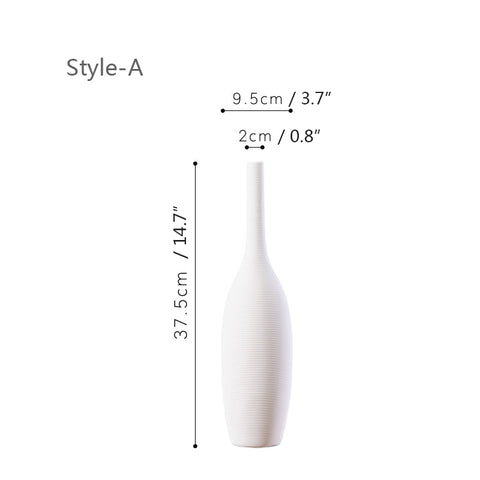 White Ceramic Vases for Home Decor - HOMYEA