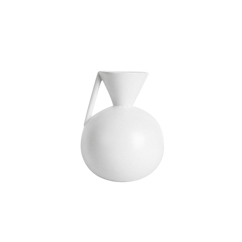 Ceramic Simple Pot Geometric White Gray Vases - HOMYEA