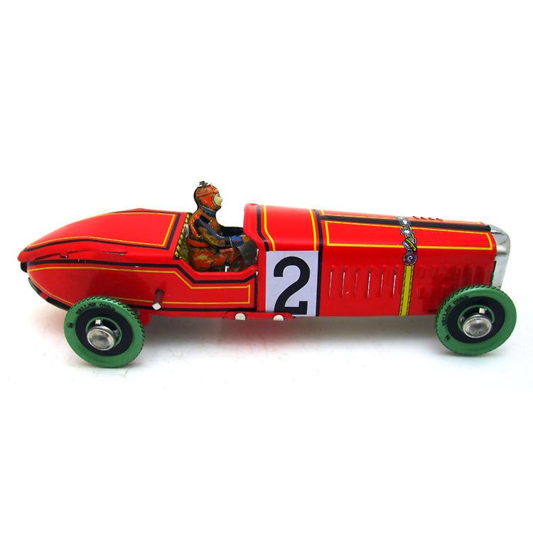 Creative Retro Spanish Red No. 2 Racing Wind-up Toy - HOMYEA