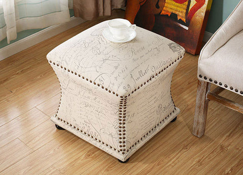 Fabric Square Ottomans - HOMYEA