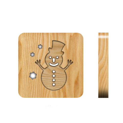 3D Snowman Wood LED Lamp - HOMYEA