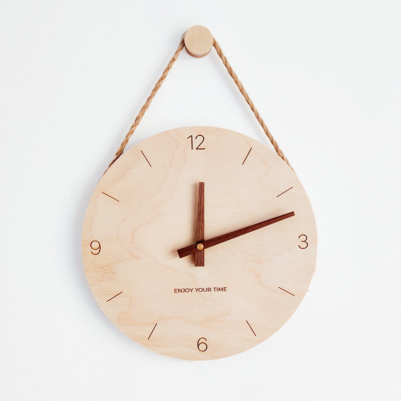 Wooden Circular Wall Clock - HOMYEA