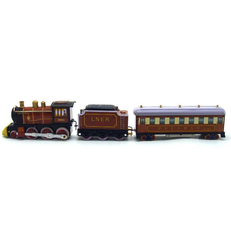 Retro Nostalgic Iron Three-section Train Wind-up Toy - HOMYEA