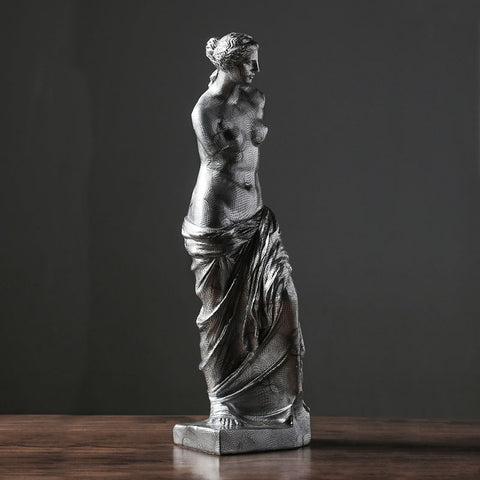 Vintage Silver Venus Resin Sculpture - HOMYEA