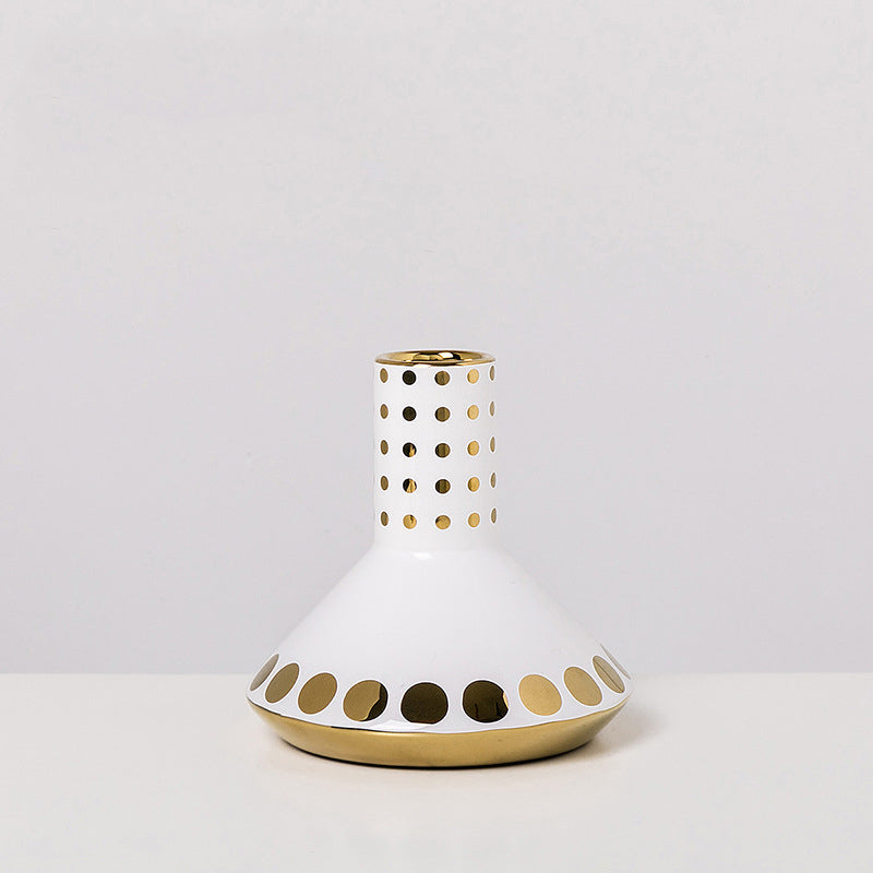 Simplicity Geometric Ceramic Vase - HOMYEA