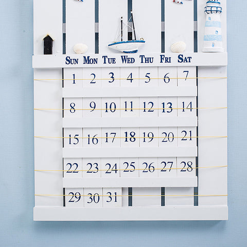 Mediterranean Wooden Wall Calendar - HOMYEA