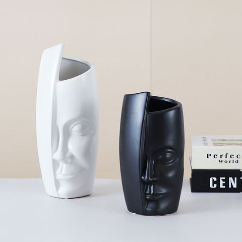 Face Shape Ceramic Vases - HOMYEA