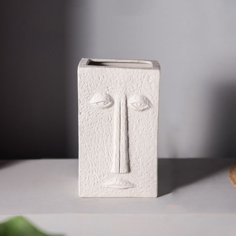 Abstract White Ceramic Vase - HOMYEA