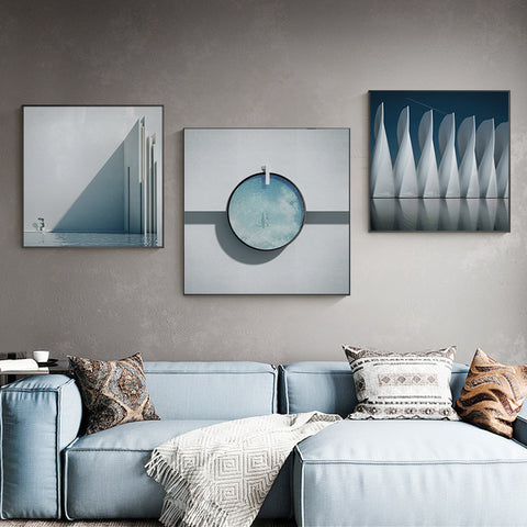 Metal Blue Wall Art - HOMYEA