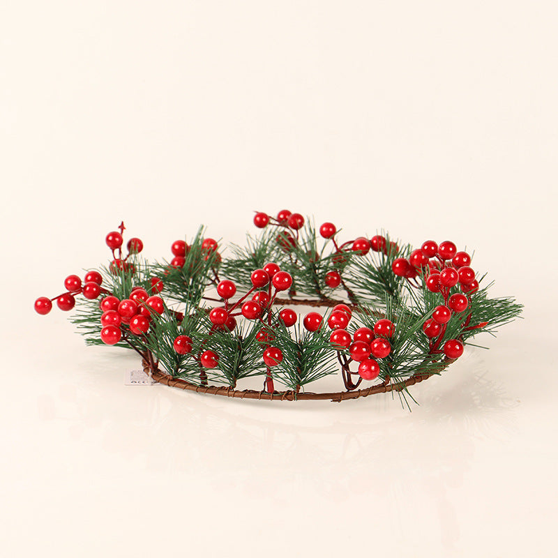 Christmas Red Pine Wreath - HOMYEA