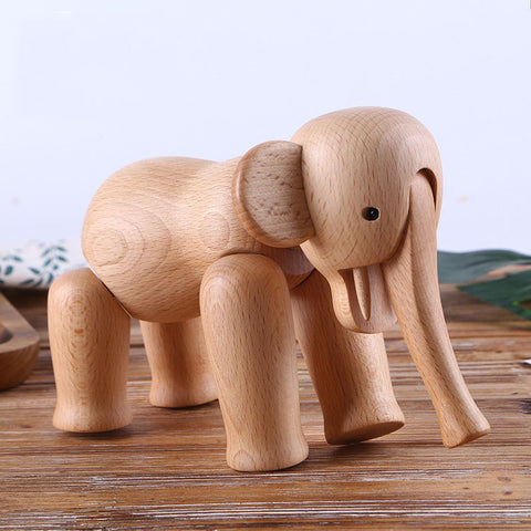 Creative Simple Wooden Elephant - HOMYEA