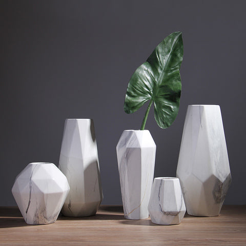 Imitation Marble Ceramic Table Vases - HOMYEA