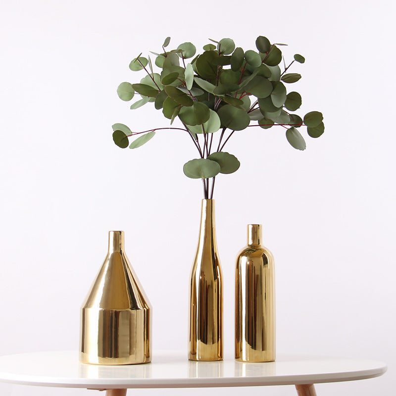 Golden Electroplating Ceramic Table Vases - HOMYEA