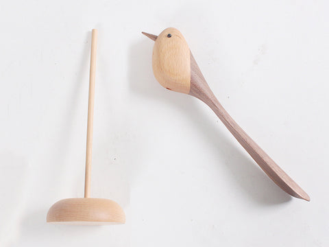 Long-Tailed Bird Wooden Sculptures - HOMYEA