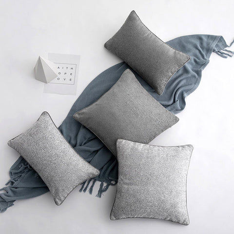 Gray Square Pillow Cover - HOMYEA