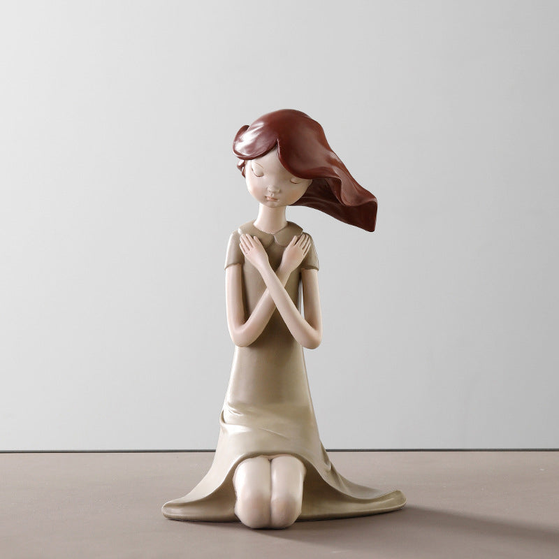 Girl Resin Sculpture - HOMYEA