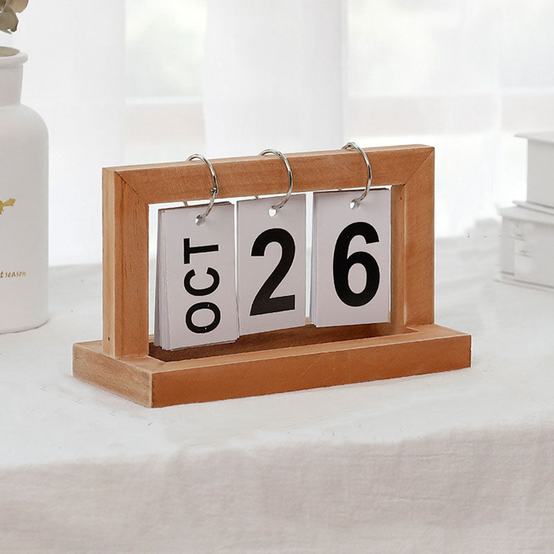 Wooden Page-turning Calendar - HOMYEA