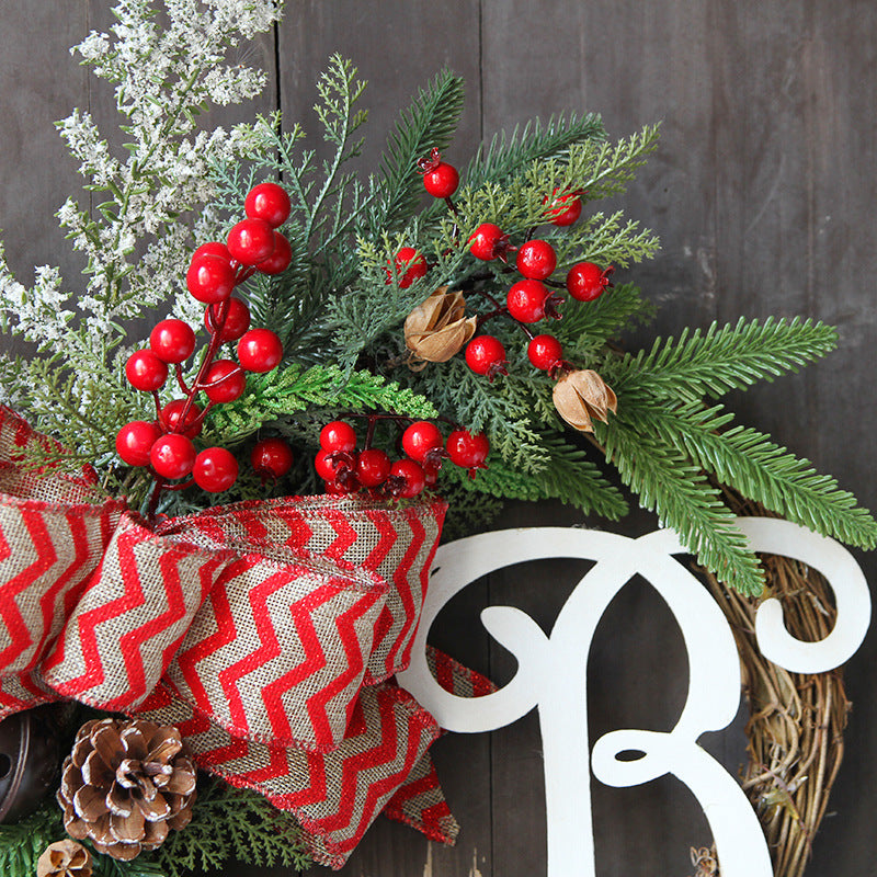 Christmas Rattan Bow Wreath - HOMYEA