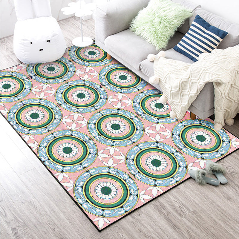 Flower Circle Rectangular Rugs - HOMYEA