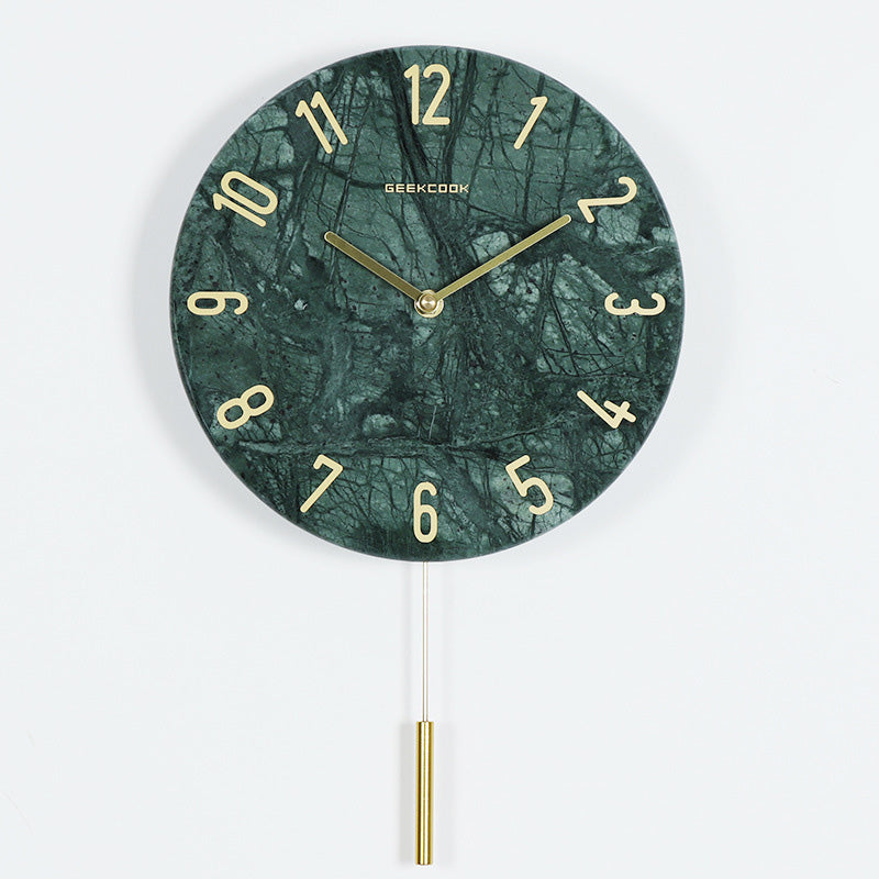 Simple Marble Wall Clocks - HOMYEA